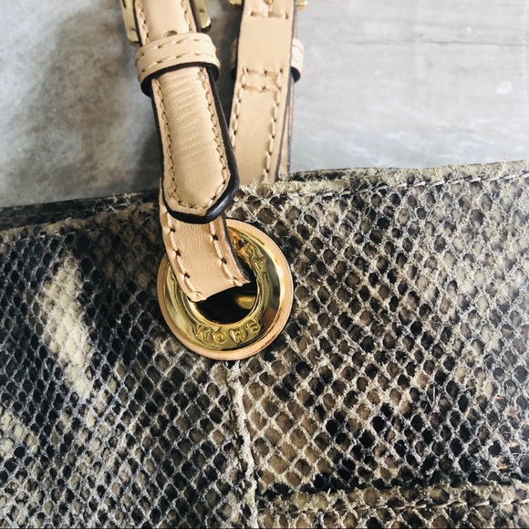 Michael Kors Gray/Tan Python Bag - Picture 3 of 8